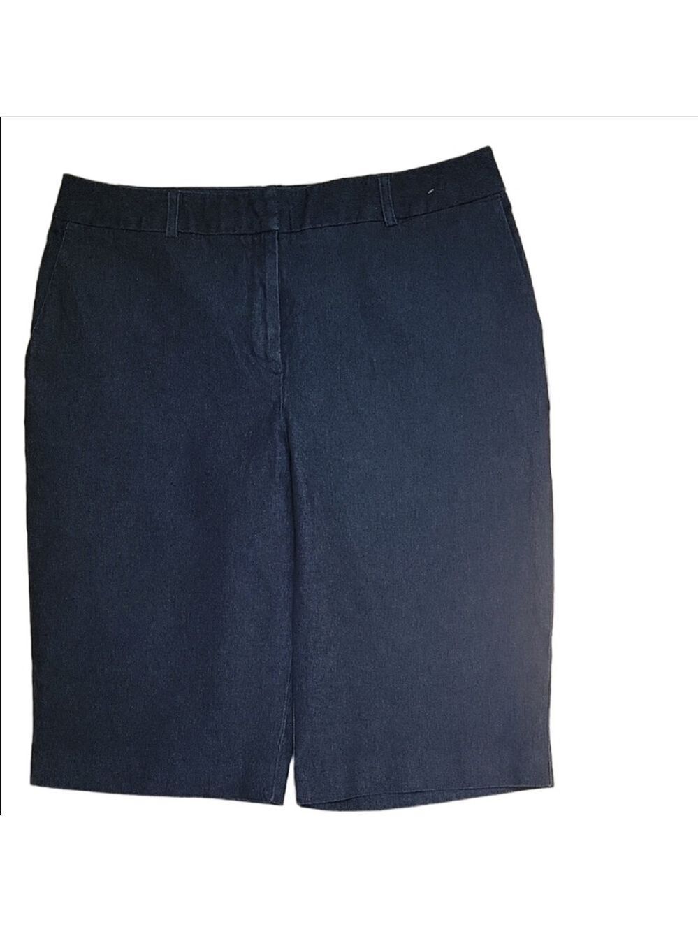 Josephine Chaus Dark Blue High Rise Bermuda Trouser Shorts Size 8 EUC